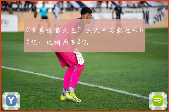 C罗真吸睛大王！三大平台粉丝4.65亿，比梅西多2亿